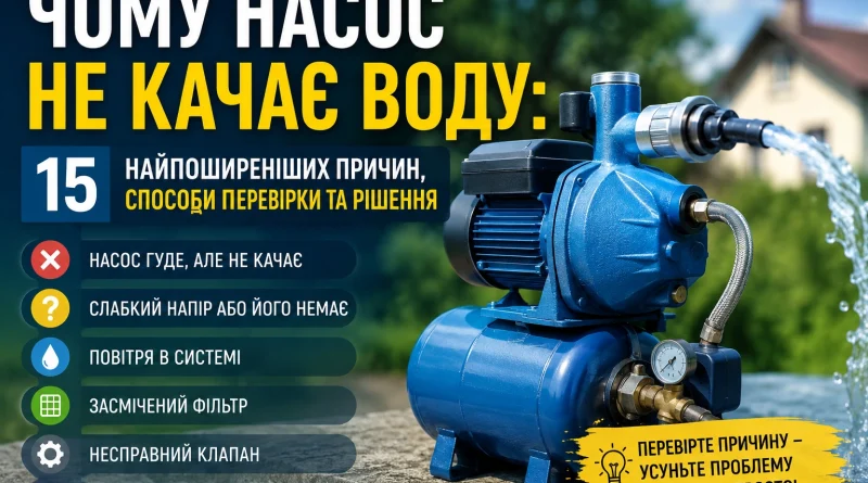 Чому насос не качає воду: 15 найпоширеніших причин, способи перевірки та рішення