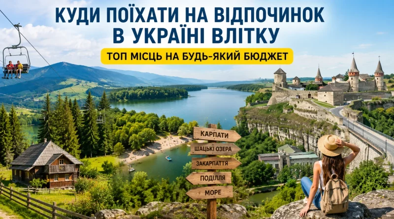 Куди поїхати на відпочинок в Україні влітку: найкращі місця на будь-який бюджет