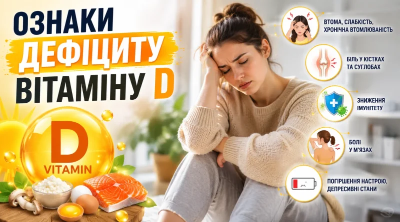 Ознаки дефіциту вітаміну D: як розпізнати нестачу та безпечно відновити рівень